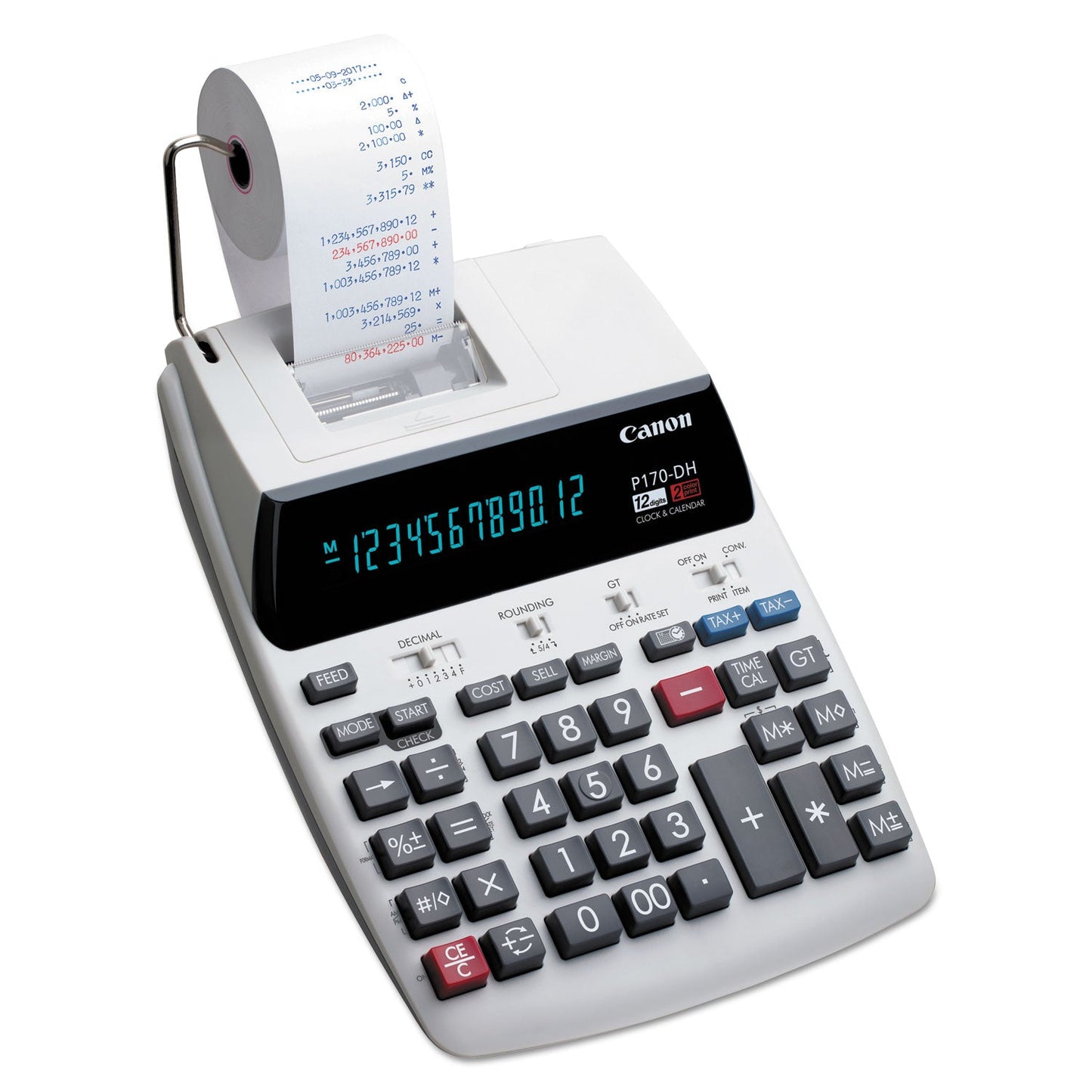 Canon P170-DH-3 Printing Calculator, Black/Red Print, 2.3 Lines/Sec