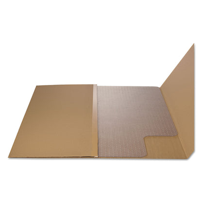 Alera Occasional Use Studded Chair Mat for Flat Pile Carpet, 36 x 48, Lipped, Clear