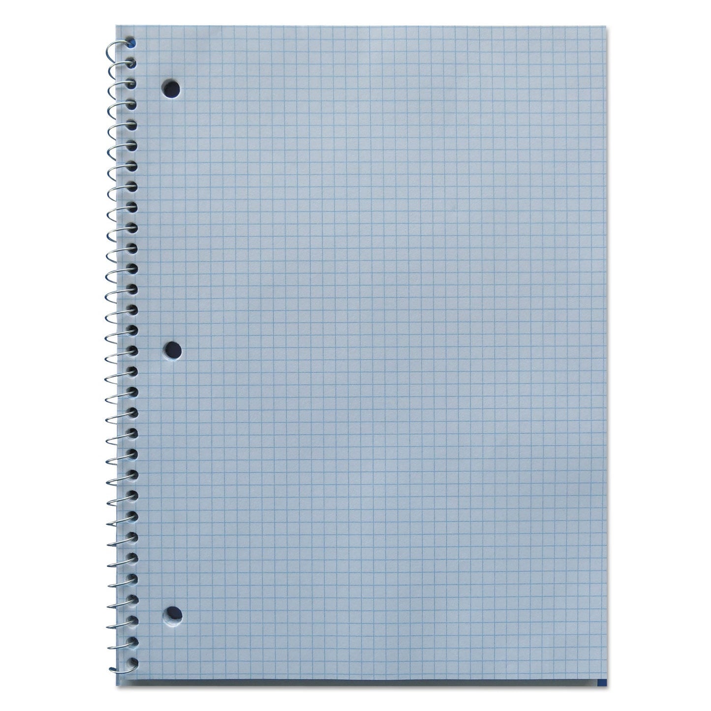 Universal Wirebound Notebook, 1 Subject, Quadrille Rule, Black Cover, 10.5 x 8, 70 Sheets