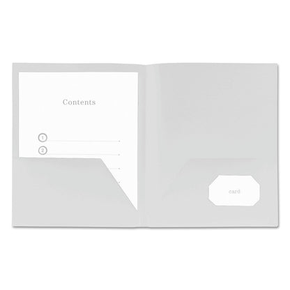 Universal Two-Pocket Plastic Folders, 100-Sheet Capacity, 11 x 8.5, White, 10/Pack