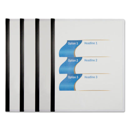 Universal Clear View Report Cover with Slide-on Binder Bar, Clear/Clear, 25/Pack