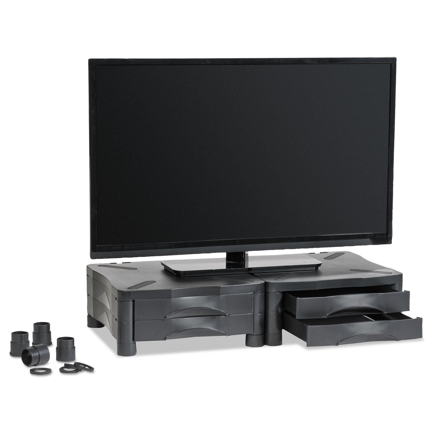 Kelly Computer Supply Monitor Stand, 13" x 13.5" x 4.75" to 5.75", Black, Supports 60 lbs