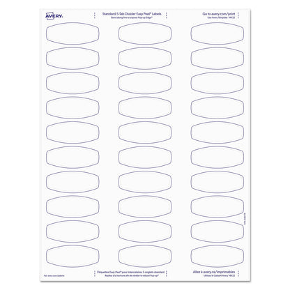 Avery Big Tab Printable White Label Tab Dividers, 5-Tab, 11 x 8.5, White, 20 Sets
