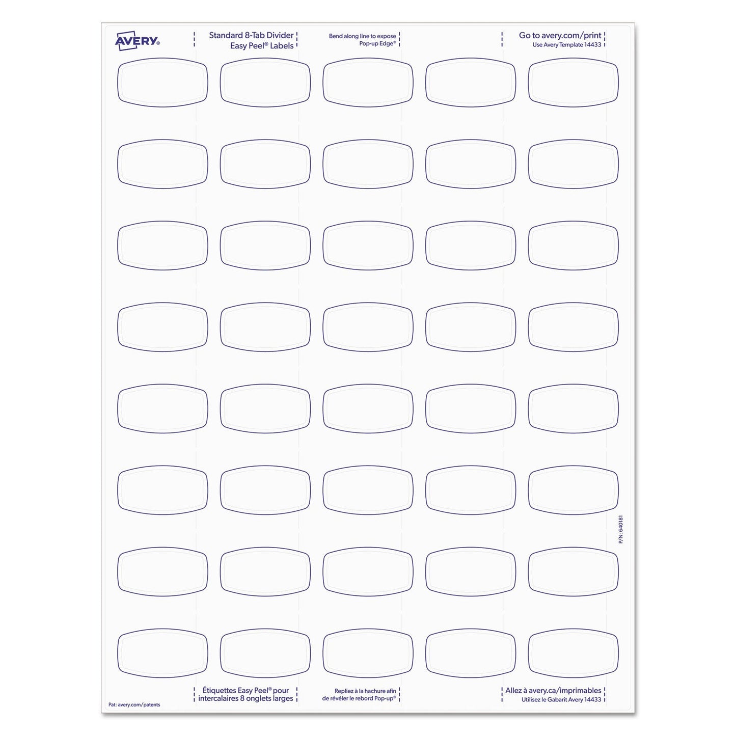 Avery Big Tab Printable White Label Tab Dividers, 8-Tab, 11 x 8.5, White, 20 Sets