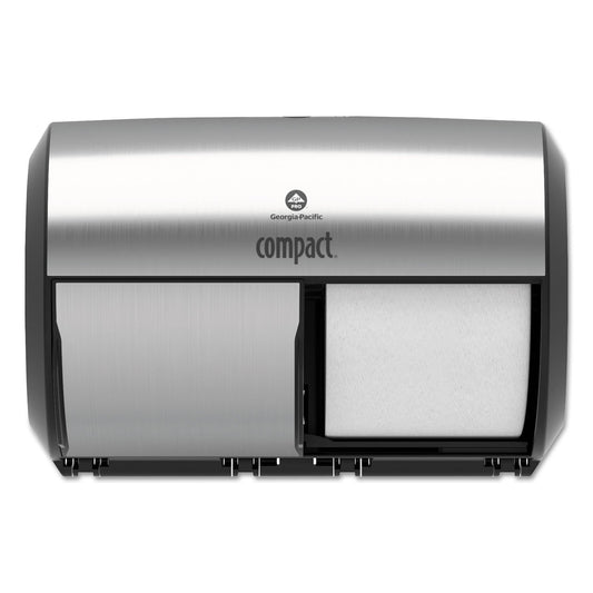 Georgia Pacific Compact Coreless Side-by-Side 2-Roll Dispenser, 11 x 7.38 x 7.38, Stainless Steel