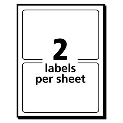 Avery Removable Multi-Use Labels, Inkjet/Laser Printers, 2 x 4, White, 2/Sheet, 50 Sheets/Pack, (5444)