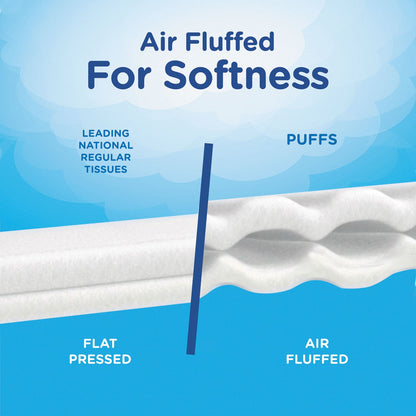 Puffs Facial Tissue, 2-Ply, White, 64 Sheets/Box, 24 Boxes/Carton