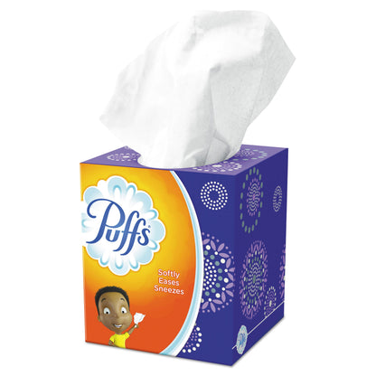 Puffs Facial Tissue, 2-Ply, White, 64 Sheets/Box, 24 Boxes/Carton