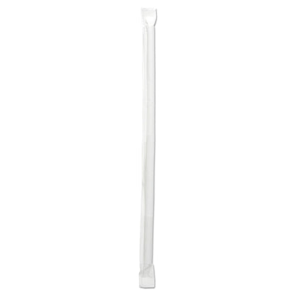 Boardwalk Wrapped Jumbo Straws, 7.75", Polypropylene, Clear, 12,000/Carton