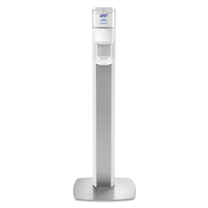 PURELL MESSENGER ES6 Floor Stand with Dispenser, 1,200 mL, 13.16 x 16.63 x 51.57, Silver/White