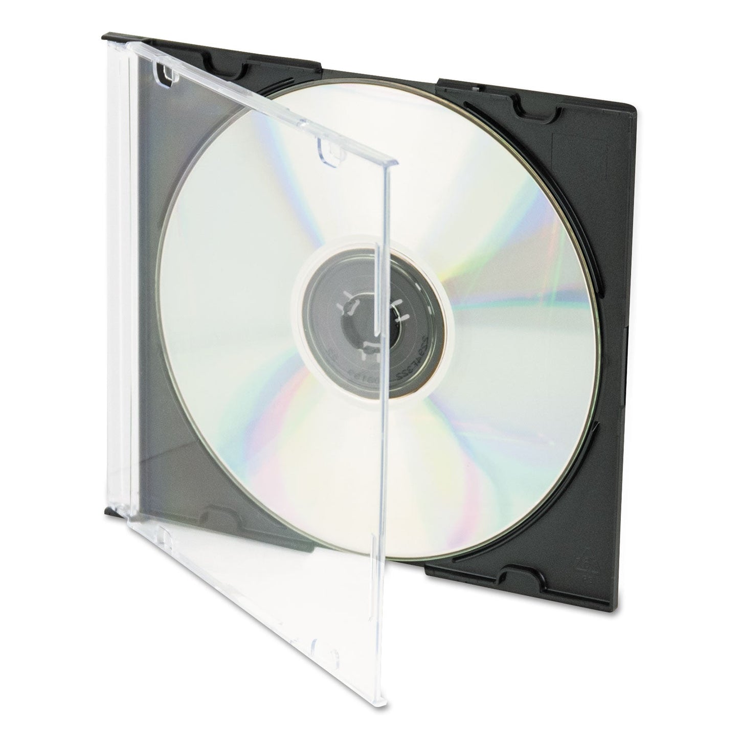 Innovera CD/DVD Slim Jewel Cases, Clear/Black, 50/Pack