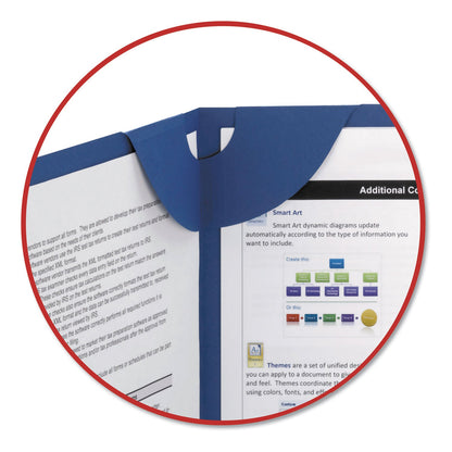 Smead Lockit Two-Pocket Folder, Textured Paper, 100-Sheet Capacity, 11 x 8.5, Dark Blue, 25/Box