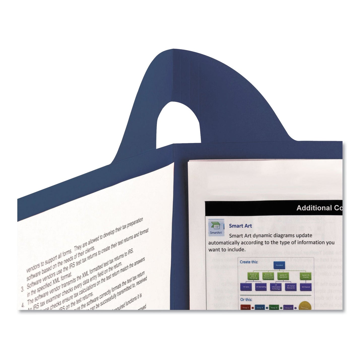 Smead Lockit Two-Pocket Folder, Textured Paper, 100-Sheet Capacity, 11 x 8.5, Dark Blue, 25/Box
