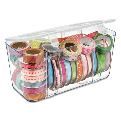 deflecto Stackable Caddy Organizer, Medium, Plastic, 8.8 x 4 x 4.38, White