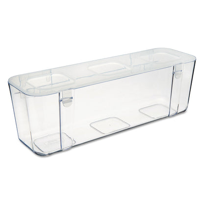 deflecto Stackable Caddy Organizer, Large, Plastic, 13.24 x 4 x 4.38, White