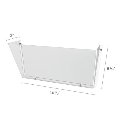 deflecto Unbreakable DocuPocket Wall File, Letter Size, 14.5" x 3" x 6.5", Clear