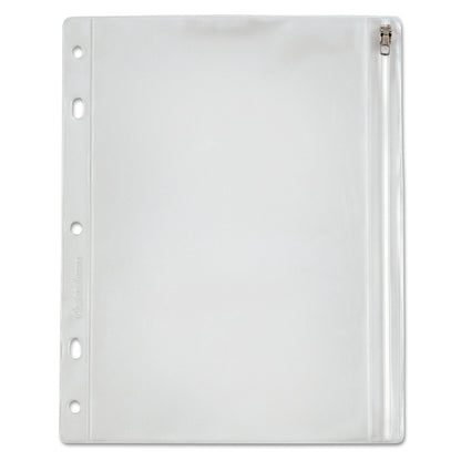 Oxford Zippered Ring Binder Pocket, 10.5 x 8, Clear