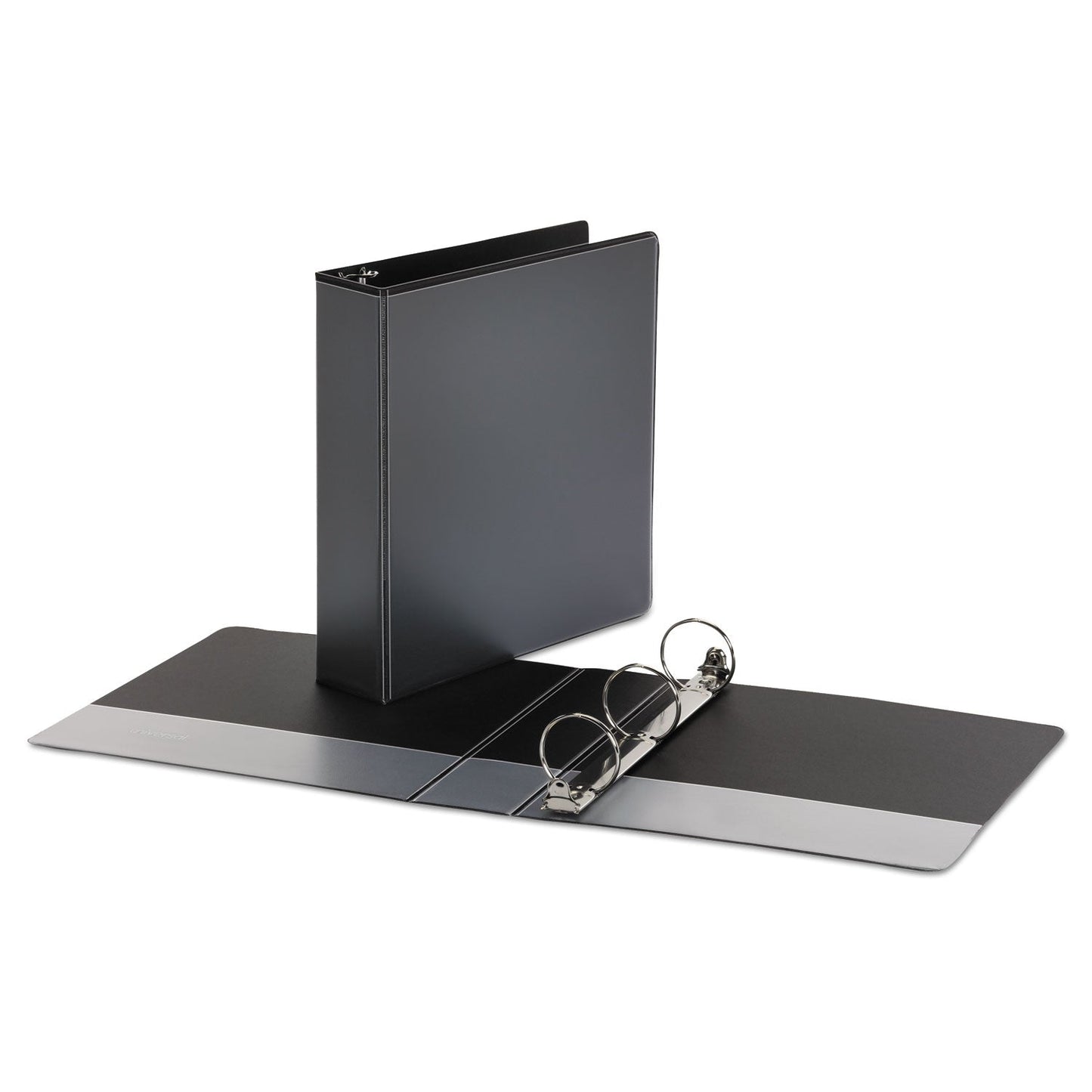Universal Economy Round Ring View Binder, 3 Rings, 2" Capacity, 11 x 8.5, Black