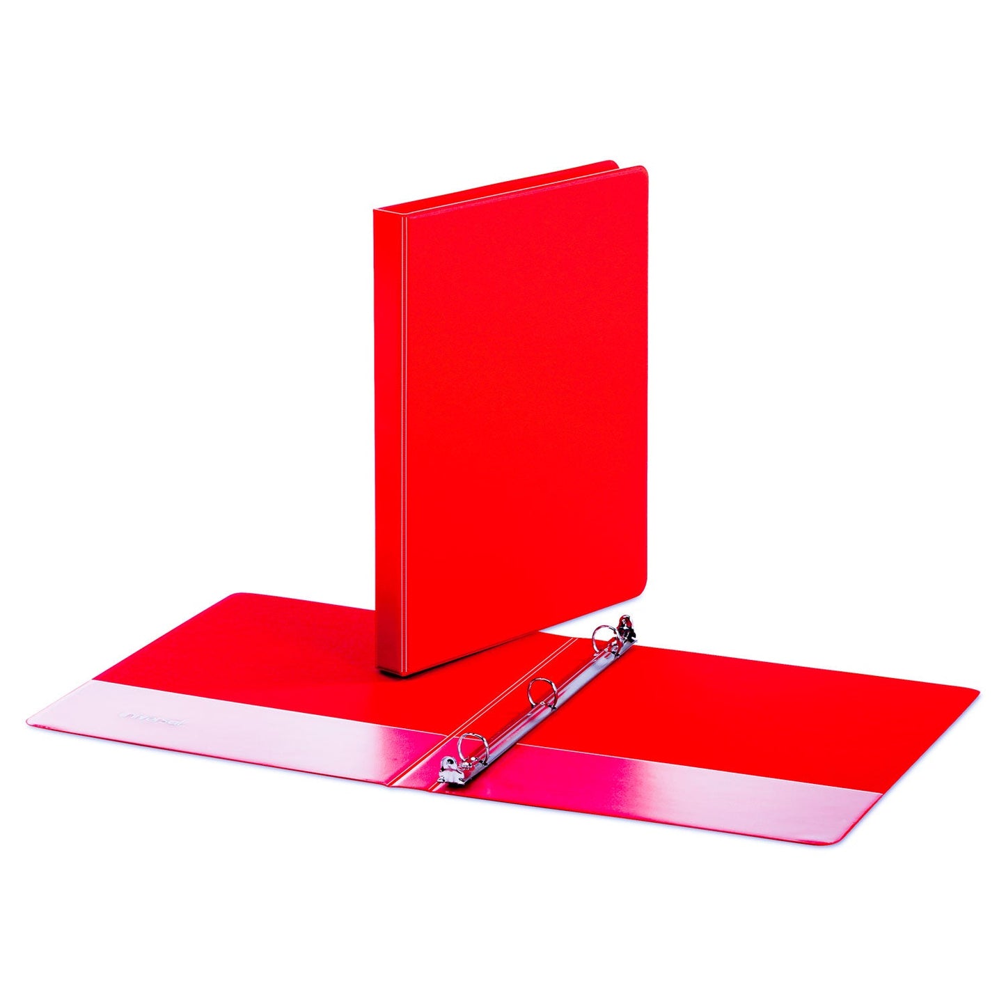 Universal Economy Non-View Round Ring Binder, 3 Rings, 0.5" Capacity, 11 x 8.5, Red