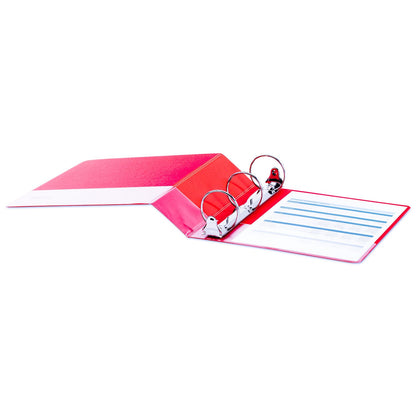 Universal Economy Non-View Round Ring Binder, 3 Rings, 3" Capacity, 11 x 8.5, Red