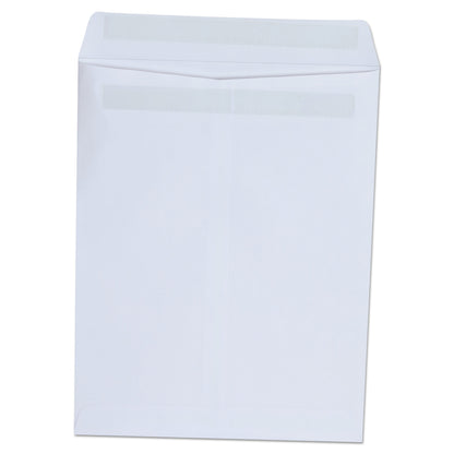 Universal Self-Stick Open End Catalog Envelope, #10 1/2, Square Flap, Self-Adhesive Closure, 9 x 12, White, 100/Box
