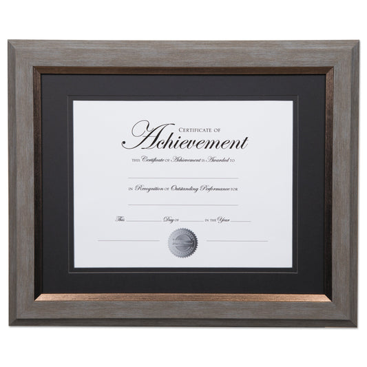 DAX 2-Tone 11 x 14 Document Frame, 8.5 x 11 Insert, Gray/Gold Frame, Black Mat