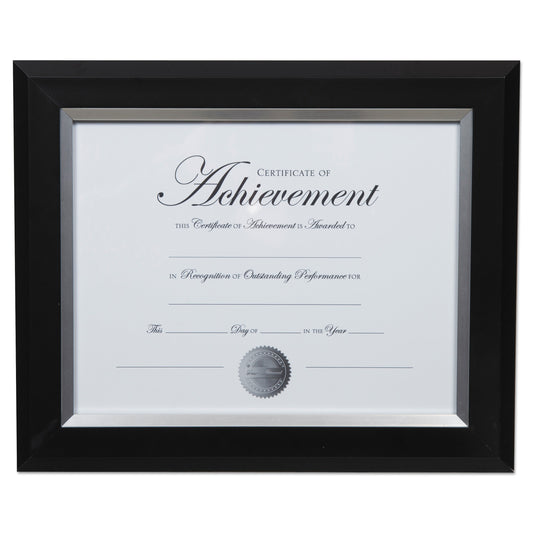 DAX 2-Tone Document Frame, 8.5 x 11 Insert, Black/Silver Frame