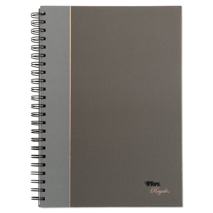 TOPS Royale Wirebound Business Notebooks, 1 Subject, Medium/College Rule, Black/Gray Cover, 11.75 x 8.25, 96 Sheets