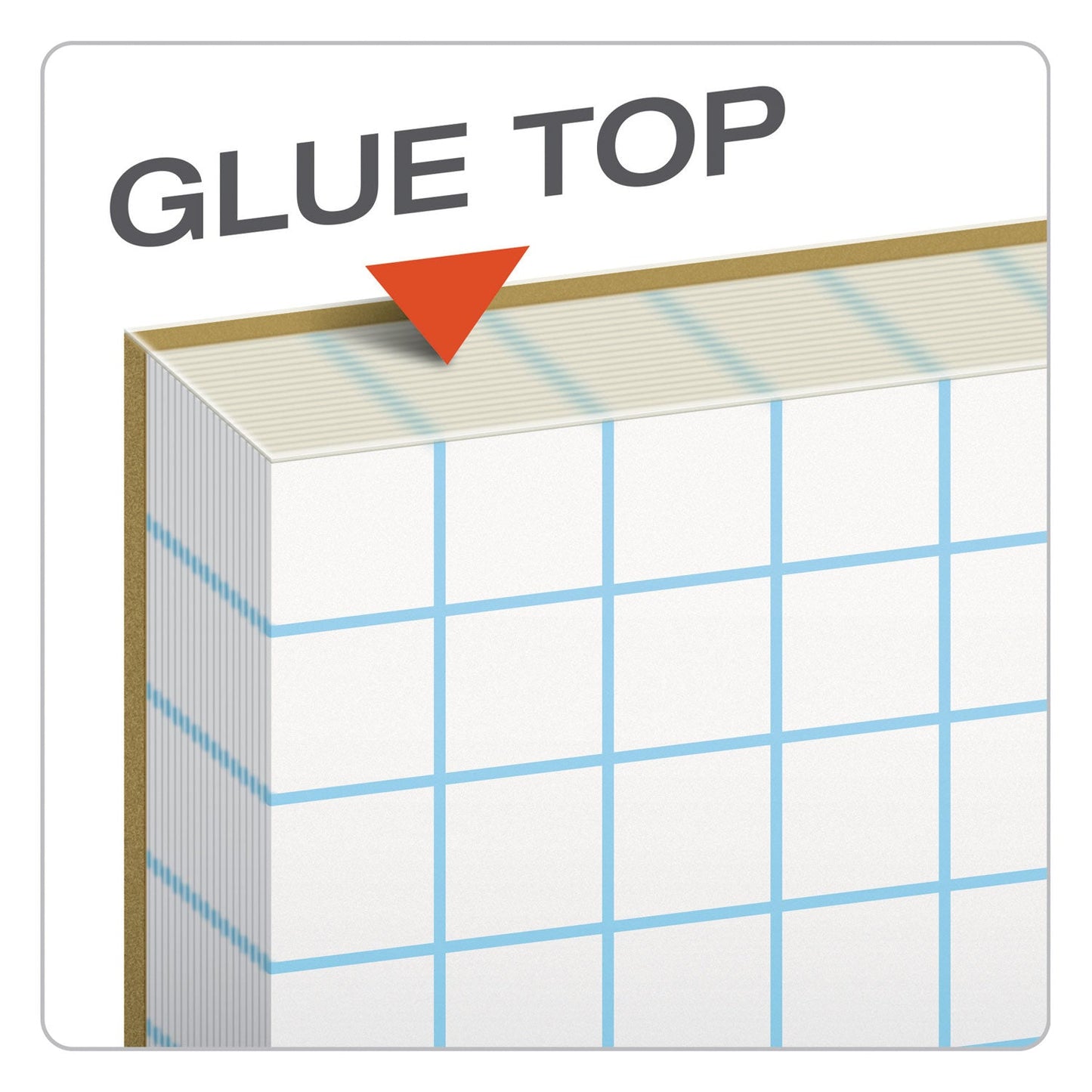 TOPS Cross Section Pads, Cross-Section Quadrille Rule (8 sq/in, 1 sq/in), 50 White 8.5 x 11 Sheets
