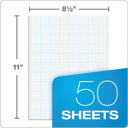 TOPS Cross Section Pads, Cross-Section Quadrille Rule (5 sq/in, 1 sq/in), 50 White 8.5 x 11 Sheets