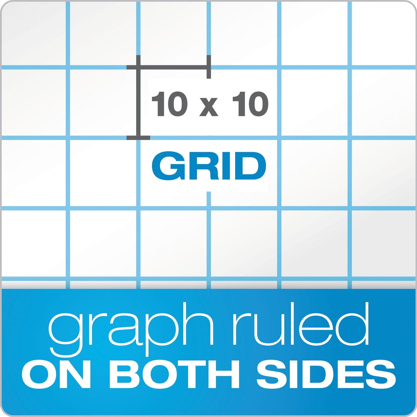 TOPS Cross Section Pads, Cross-Section Quadrille Rule (10 sq/in, 1 sq/in), 50 White 8.5 x 11 Sheets