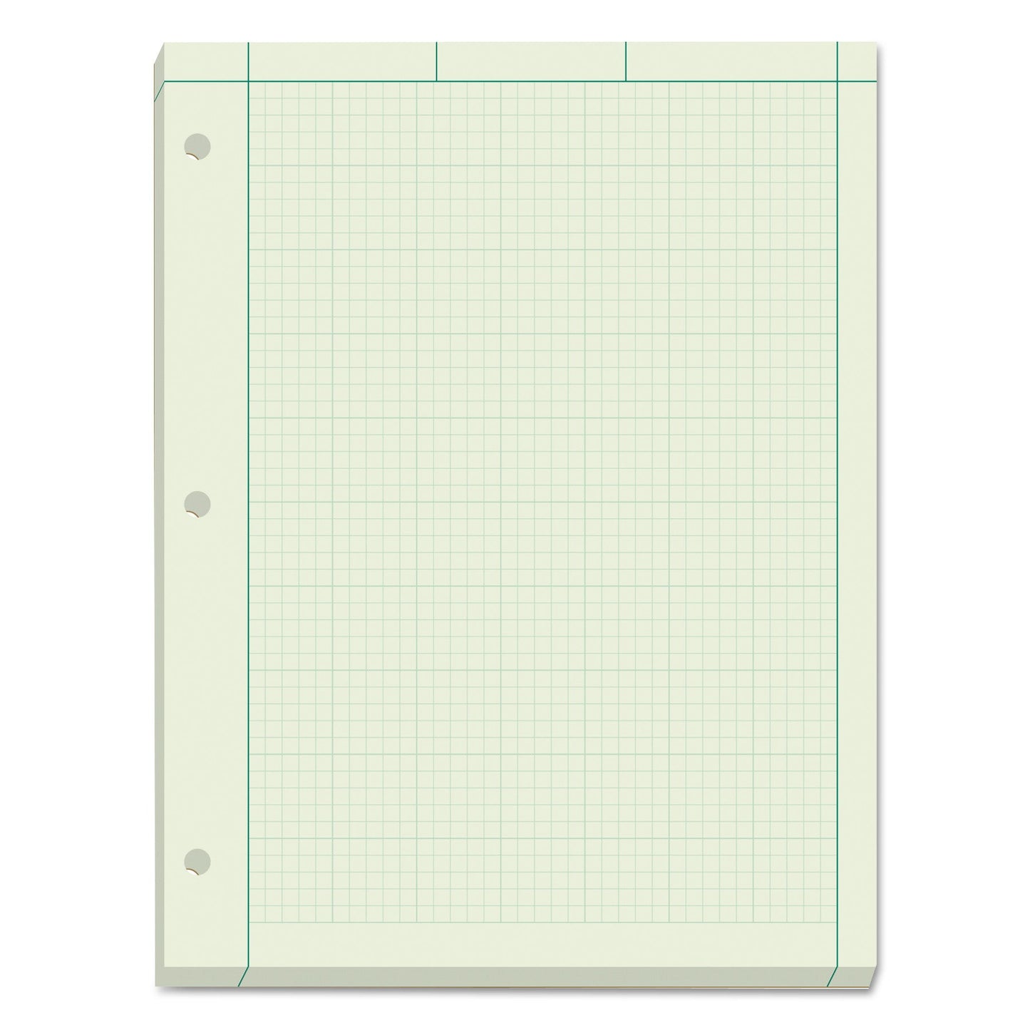 TOPS Engineering Computation Pads, Cross-Section Quadrille Rule (5 sq/in, 1 sq/in), Green Cover, 200 Green-Tint 8.5 x 11 Sheets