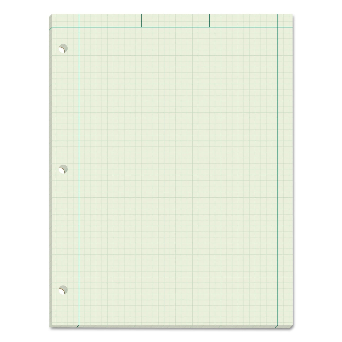 TOPS Engineering Computation Pads, Cross-Section Quad Rule (5 sq/in, 1 sq/in), Black/Green Cover, 100 Green-Tint 8.5 x 11 Sheets