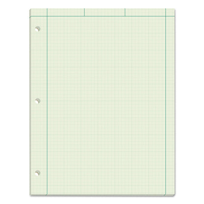 TOPS Engineering Computation Pads, Cross-Section Quad Rule (5 sq/in, 1 sq/in), Black/Green Cover, 100 Green-Tint 8.5 x 11 Sheets