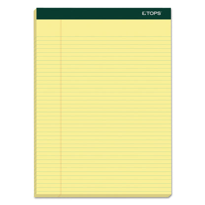 TOPS Double Docket Ruled Pads, Narrow Rule, 100 Canary-Yellow 8.5 x 11.75 Sheets, 6/Pack