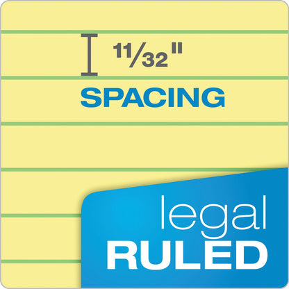 Ampad Perforated Writing Pads, Wide/Legal Rule, 50 Canary-Yellow 8.5 x 11.75 Sheets, Dozen