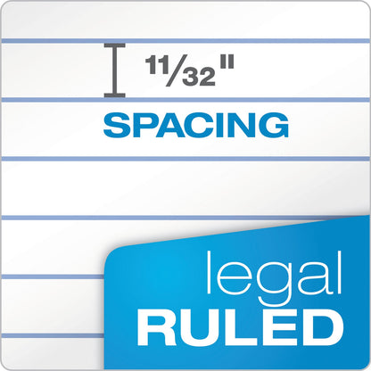 TOPS "The Legal Pad" Plus Ruled Perforated Pads with 40 pt. Back, Wide/Legal Rule, 50 White 8.5 x 14 Sheets, Dozen