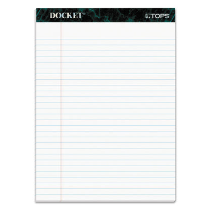 TOPS Docket Ruled Perforated Pads, Wide/Legal Rule, 50 White 8.5 x 11.75 Sheets, 6/Pack