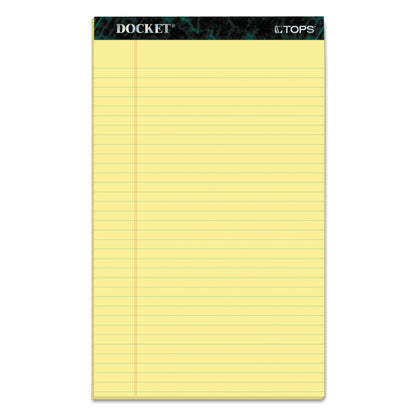 TOPS Docket Ruled Perforated Pads, Wide/Legal Rule, 50 Canary-Yellow 8.5 x 14 Sheets, 12/Pack