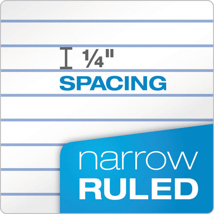 TOPS Double Docket Ruled Pads, Narrow Rule, 100 White 8.5 x 11.75 Sheets, 4/Pack