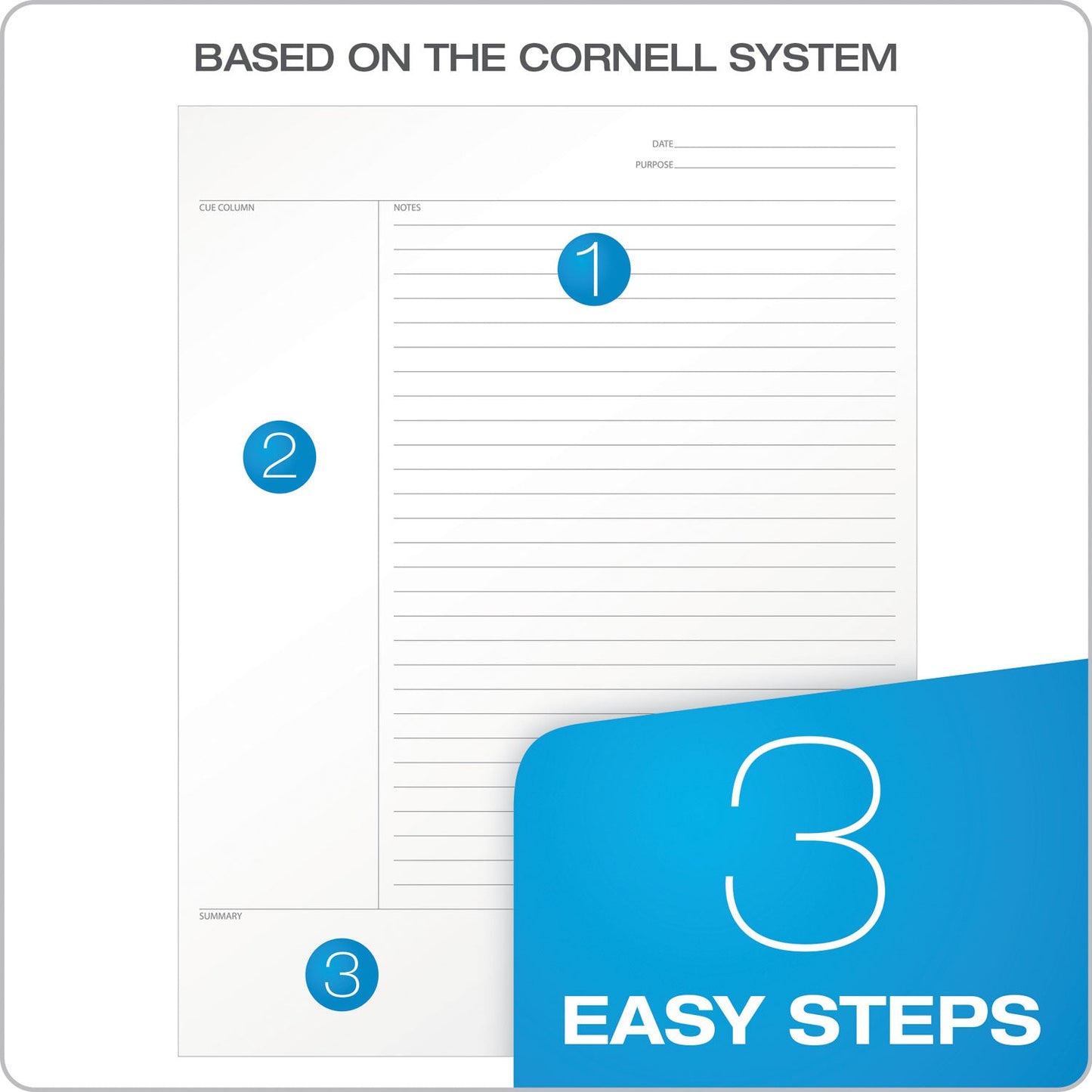 TOPS FocusNotes Steno Pad, Pitman Rule, Blue Cover, 80 White 6 x 9 Sheets