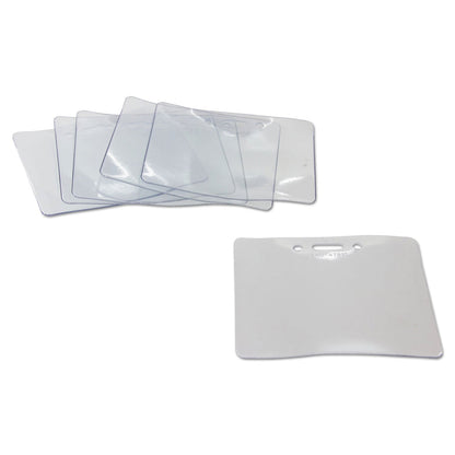 SICURIX Sicurix Proximity Badge Holder, Horizontal, 4w x 3h, Clear, 50/Pack
