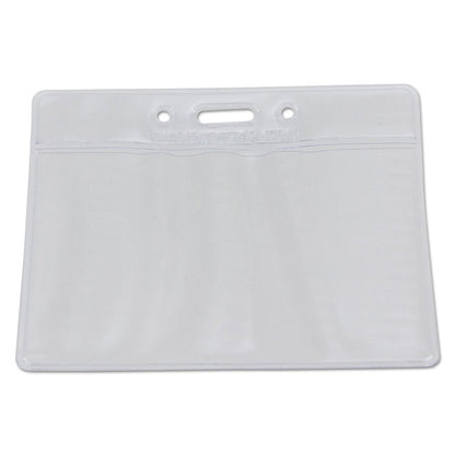 SICURIX Sicurix Vinyl Badge Holder, 4 x 3, Clear, 50/Pack