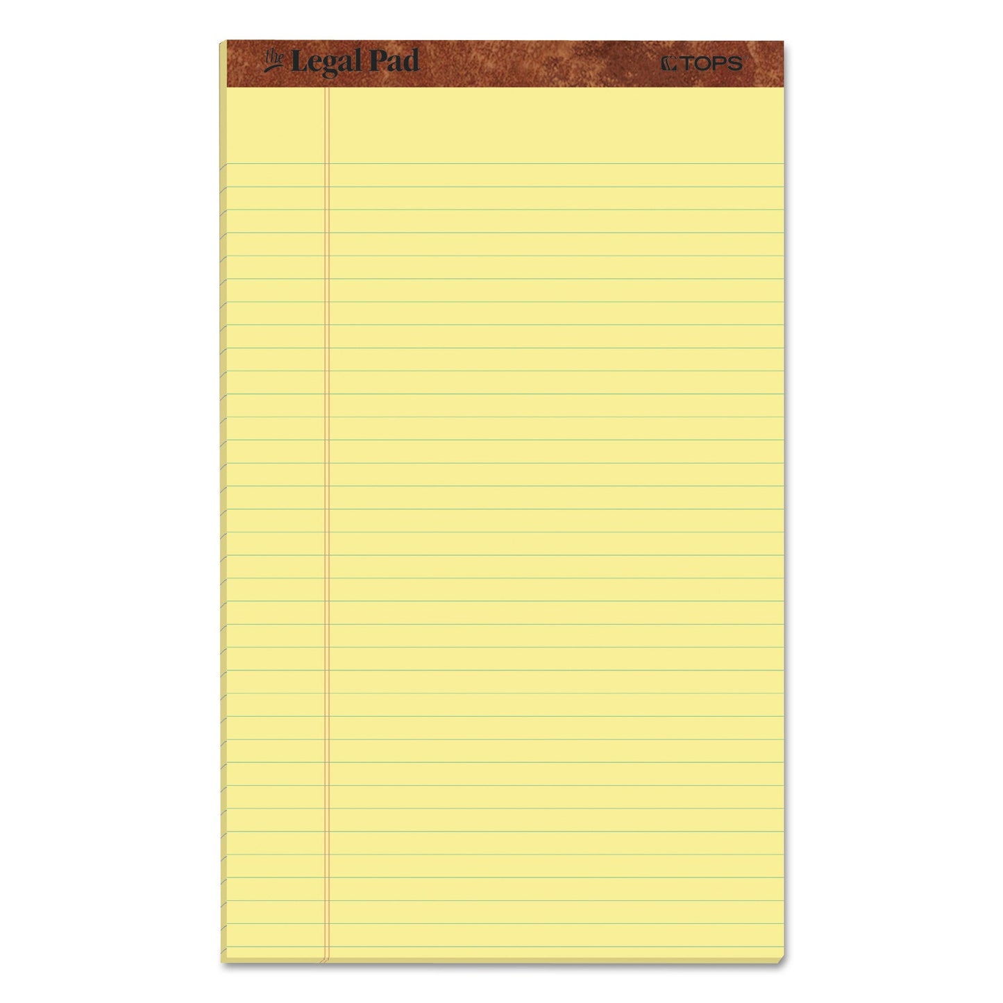 TOPS "The Legal Pad" Plus Ruled Perforated Pads with 40 pt. Back, Wide/Legal Rule, 50 Canary-Yellow 8.5 x 14 Sheets, Dozen