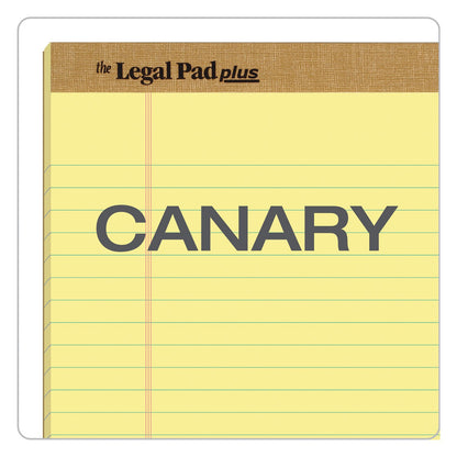 TOPS "The Legal Pad" Plus Ruled Perforated Pads with 40 pt. Back, Wide/Legal Rule, 50 Canary-Yellow 8.5 x 14 Sheets, Dozen