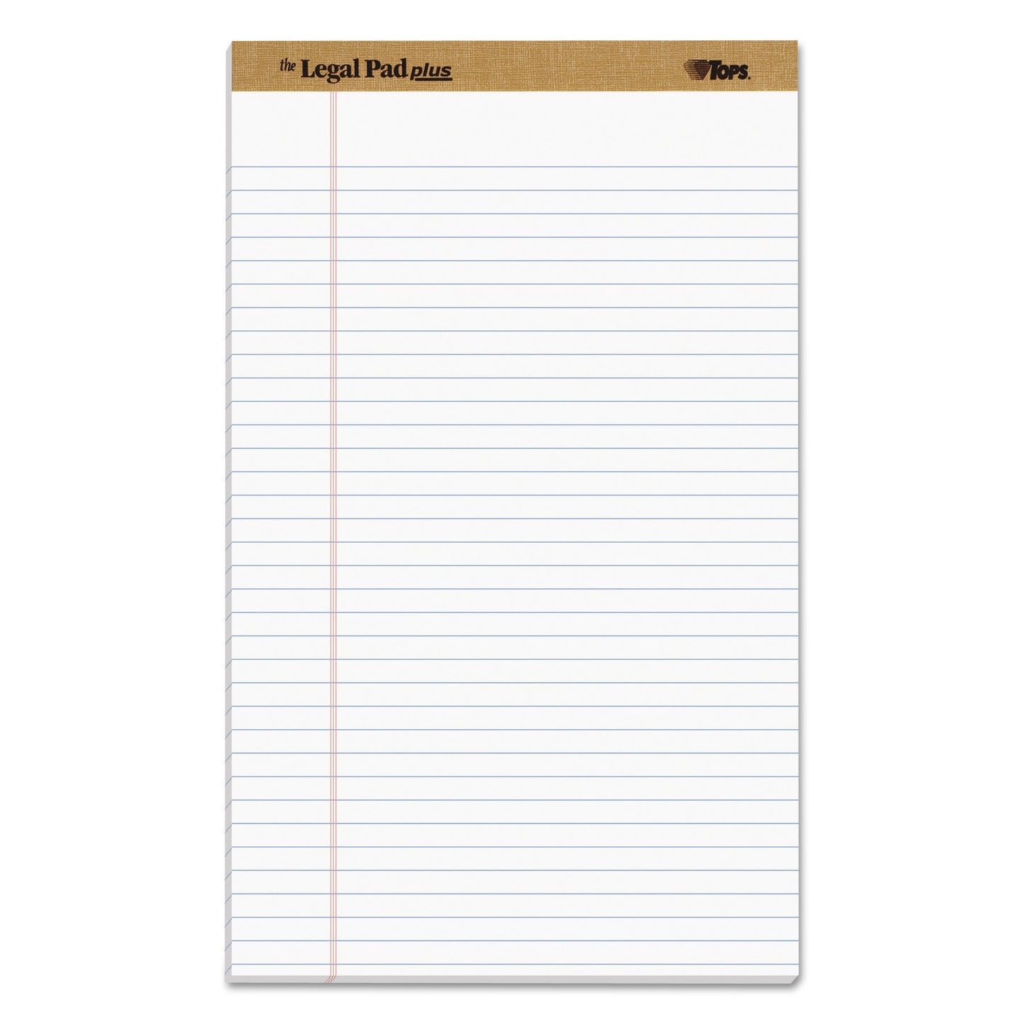 TOPS "The Legal Pad" Plus Ruled Perforated Pads with 40 pt. Back, Wide/Legal Rule, 50 White 8.5 x 14 Sheets, Dozen