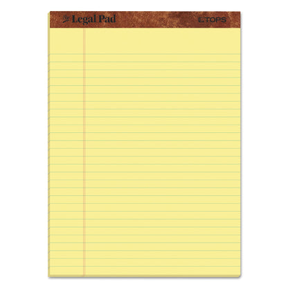 TOPS "The Legal Pad" Ruled Perforated Pads, Wide/Legal Rule, 50 Canary-Yellow 8.5 x 11.75 Sheets, Dozen
