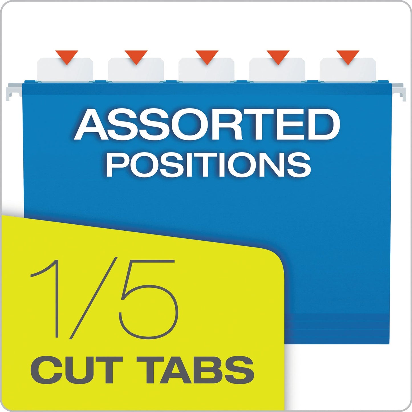 Pendaflex SureHook Hanging Folders, Letter Size, 1/5-Cut Tabs, Blue, 20/Box