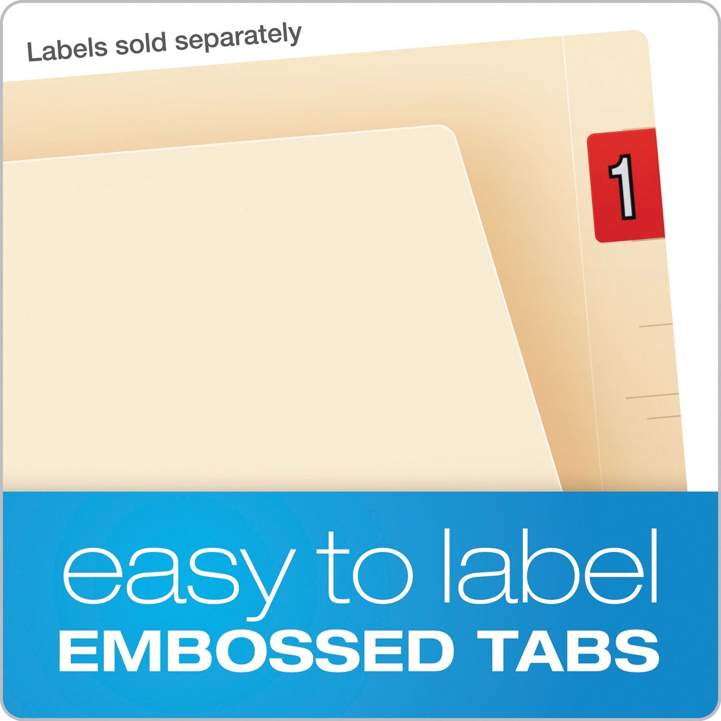 Pendaflex SmartShield End Tab Fastener Folders, 1 Fastener, Letter Size, Manila Exterior, 50/Box