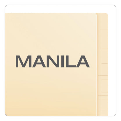 Pendaflex Manila Laminated End Tab Fastener Folders, 1 Fastener, Letter Size, 11-pt Manila Exterior, 50/Box